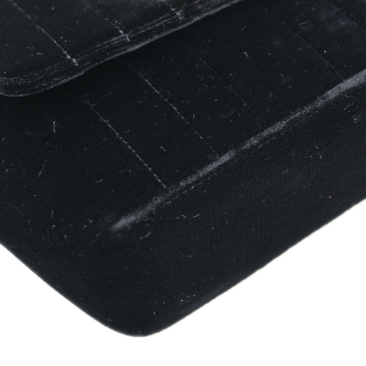 Chanel Black Velvet Mademoiselle Shoulder Bag 134871