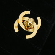 Chanel Black Velvet Mademoiselle Shoulder Bag 134871