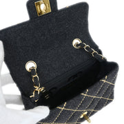 Chanel Gray Wool Wild Stitch Shoulder Bag 134874