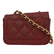 Chanel Red Calfskin Wild Stitch Mini Classic Square Flap Bag 17 134879