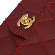 Chanel Red Calfskin Wild Stitch Mini Classic Square Flap Bag 17 134879