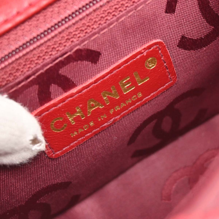 Chanel Red Calfskin Wild Stitch Mini Classic Square Flap Bag 17 134879