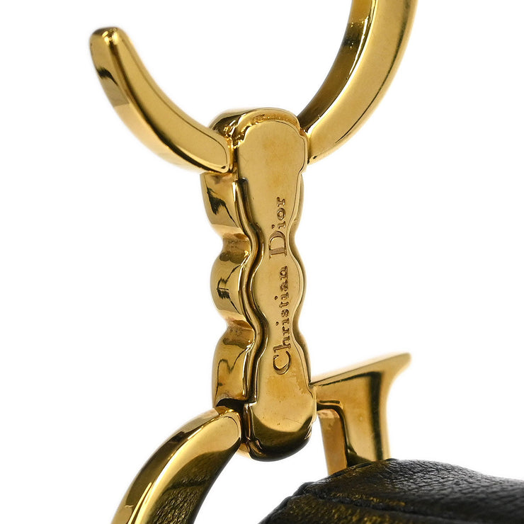 Christian Dior Black Leather Saddle Handbag RU0091 134890