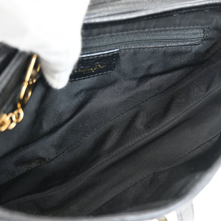 Christian Dior Black Leather Saddle Handbag RU0091 134890