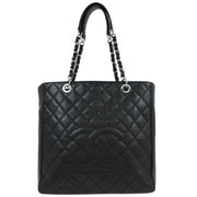 Chanel Black Calfskin Tote Chain Handbag 134910