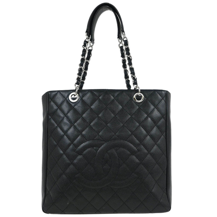 Chanel Black Calfskin Tote Chain Handbag 134910