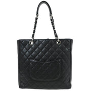Chanel Black Calfskin Tote Chain Handbag 134910