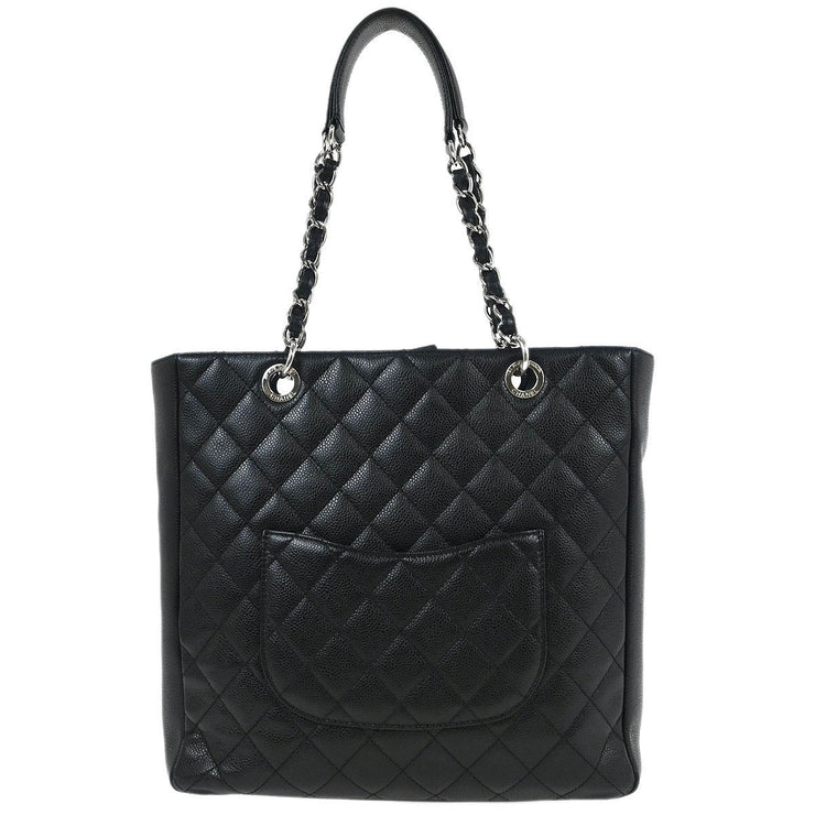 Chanel Black Calfskin Tote Chain Handbag 134910