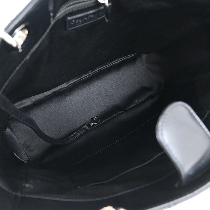Chanel Black Calfskin Tote Chain Handbag 134910