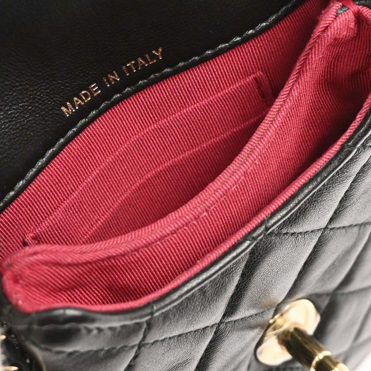 Chanel Black Lambskin Phone Case 2way  Handbag 134935