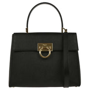 Salvatore Ferragamo Black Gancini 2way Handbag AF-21 0290 134942