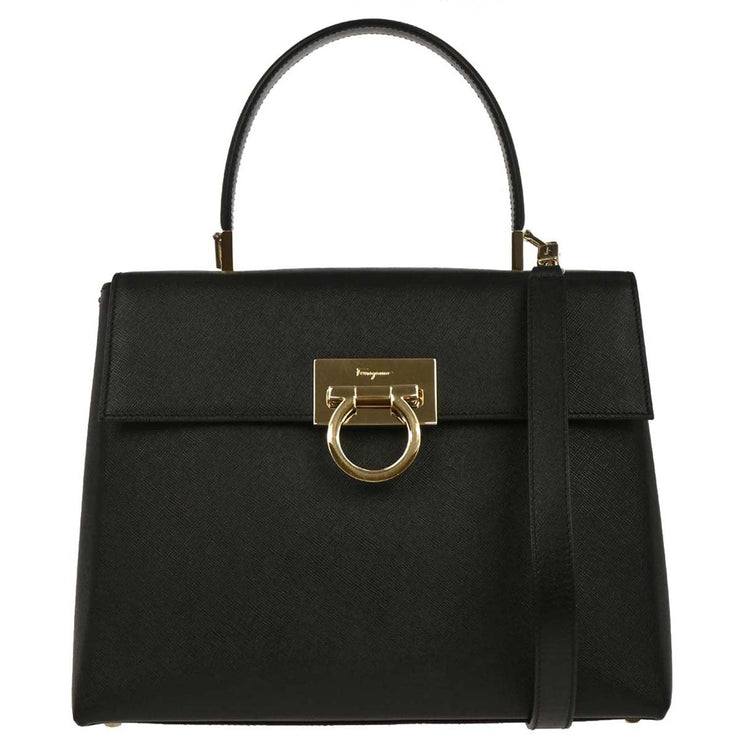 Salvatore Ferragamo Black Gancini 2way Handbag AF-21 0290 134942