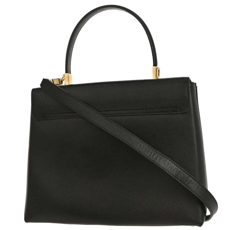 Salvatore Ferragamo Black Gancini 2way Handbag AF-21 0290 134942