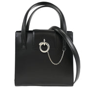 Cartier Black Leather Panthere 2way Handbag EBDF 134945