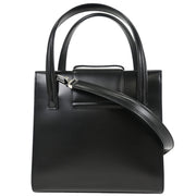 Cartier Black Leather Panthere 2way Handbag EBDF 134945