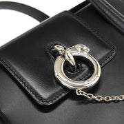 Cartier Black Leather Panthere 2way Handbag EBDF 134945