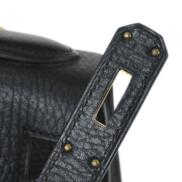 Hermes Black Ardennes Kelly 28 Sellier 2way Handbag 24 Square:C 134979