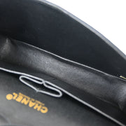 Chanel Navy Canvas Icon Medium Classic Double Flap Shoulder Bag 134986