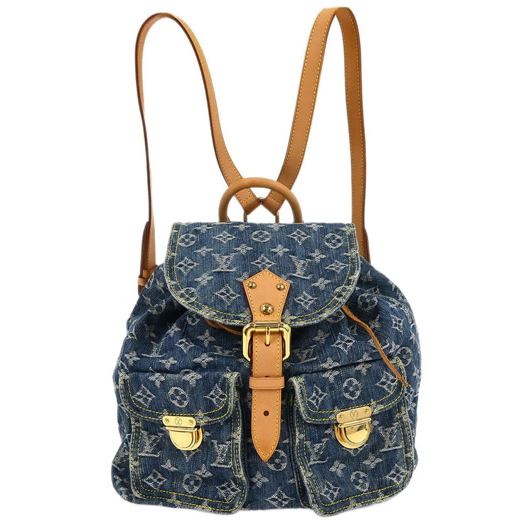 Louis Vuitton Blue Monogram Denim Sac a Dos GM Backpack M95056 CA0076 134989