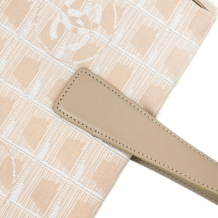 Chanel Beige Jacquard Nylon Travel Line Tote Handbag 135020