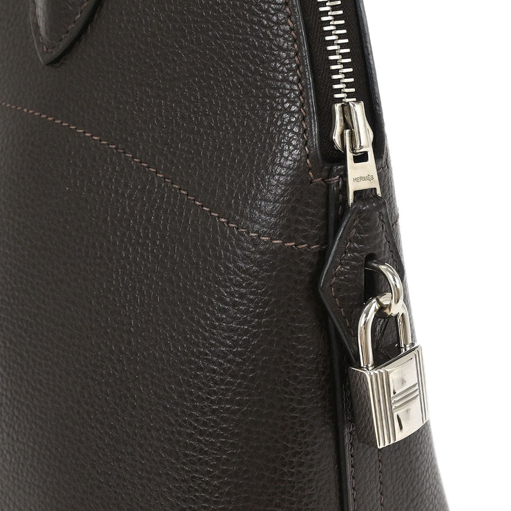 Hermes Chocolat Coromandel Bolide 31 2way Handbag B01 Square:J 135036