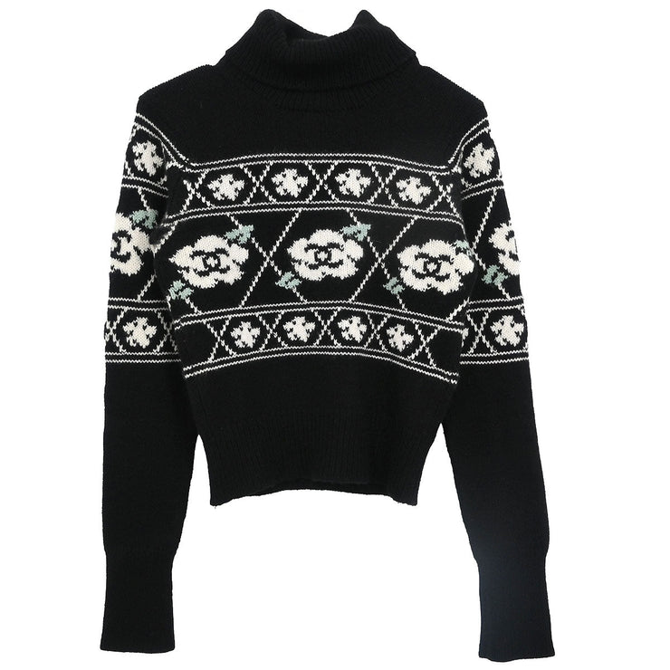Chanel Sweater Top Black 95A #38 141268