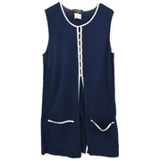 Chanel Sleeveless Top Navy 96C #40 142801