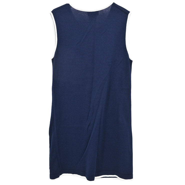 Chanel Sleeveless Top Navy 96C #40 142801