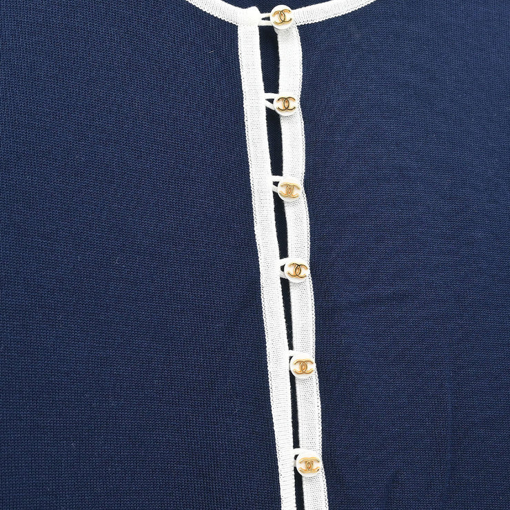 Chanel Sleeveless Top Navy 96C #40 142801