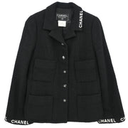 Chanel Single Breasted Jacket Black 95A #38 142998