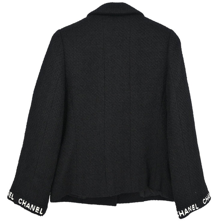 Chanel Single Breasted Jacket Black 95A #38 142998