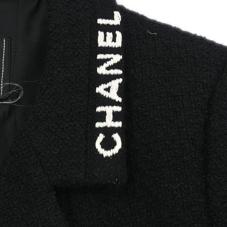 Chanel Single Breasted Jacket Black 95A #38 142998
