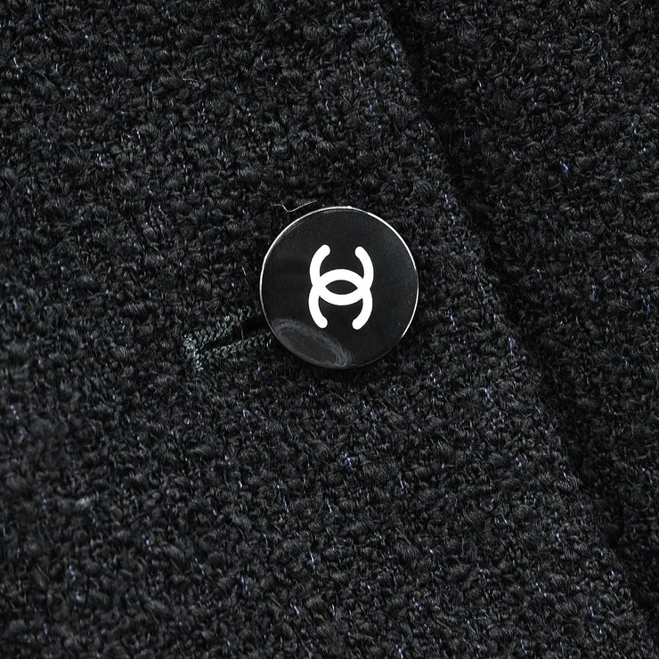 Chanel Single Breasted Jacket Black 95A #38 142998