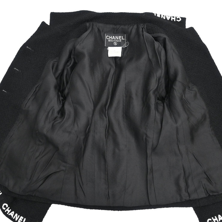 Chanel Single Breasted Jacket Black 95A #38 142998