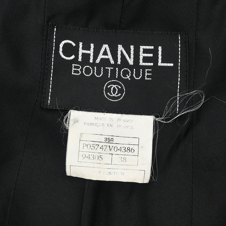 Chanel Single Breasted Jacket Black 95A #38 142998