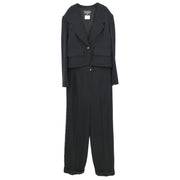 Chanel Setup Jacket Pants Black 95A #38 143087
