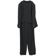 Chanel Setup Jacket Pants Black 95A #38 143087