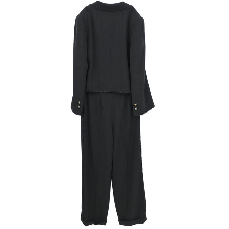 Chanel Setup Jacket Pants Black 95A #38 143087