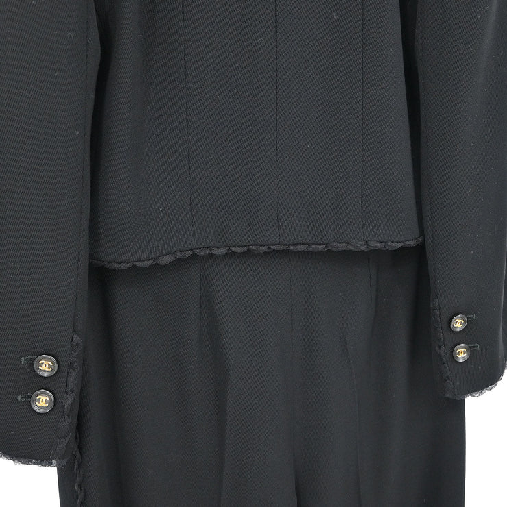 Chanel Setup Jacket Pants Black 95A #38 143087