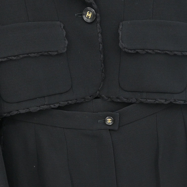 Chanel Setup Jacket Pants Black 95A #38 143087