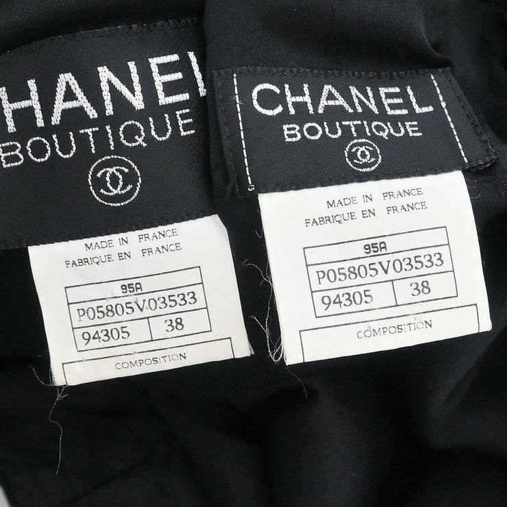 Chanel Setup Jacket Pants Black 95A #38 143087