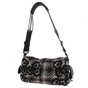 Chanel Black Tweed Camellia Shoulder Bag 143643