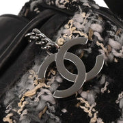 Chanel Black Tweed Camellia Shoulder Bag 143643