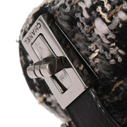 Chanel Black Tweed Camellia Shoulder Bag 143643