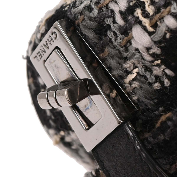 Chanel Black Tweed Camellia Shoulder Bag 143643