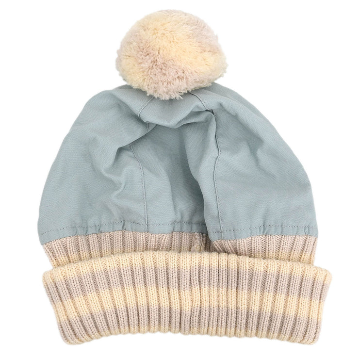 Chanel Light Blue Knit Cap Hat Sport Line #M Small Good 143751
