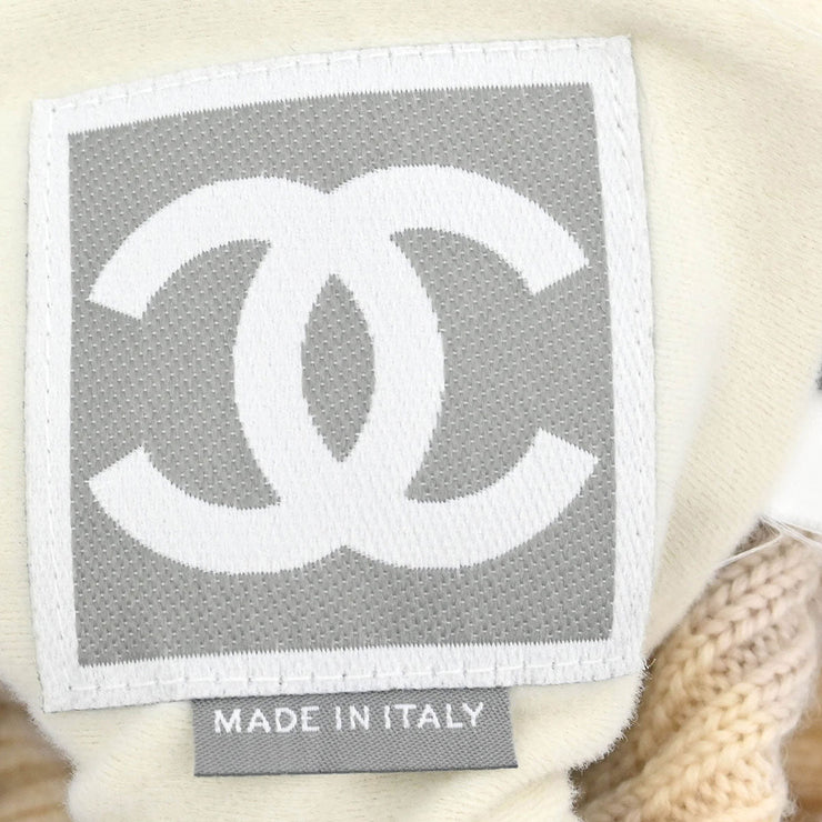 Chanel Light Blue Knit Cap Hat Sport Line #M Small Good 143751