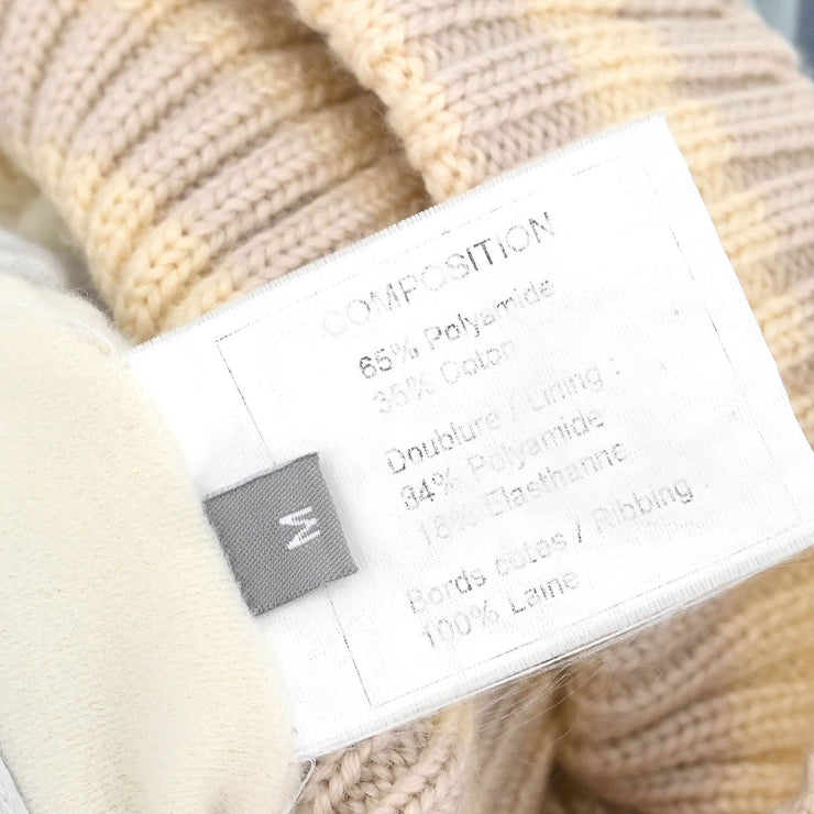 Chanel Light Blue Knit Cap Hat Sport Line #M Small Good 143751