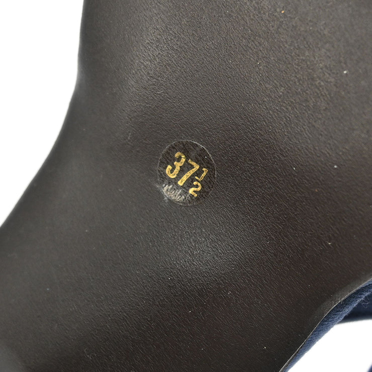 Miu Miu * Sandals Shoes Navy Cotton #37 1/2 143757