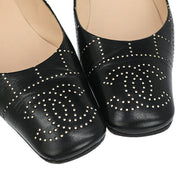 Chanel * Black Leather Shoes Pumps #37